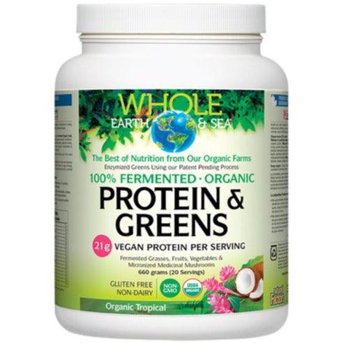 Whole Earth And Sea Fermented Organic Protein & Greens Organic Tropical 656 Grams Supplements - Protein at Village Vitamin Store