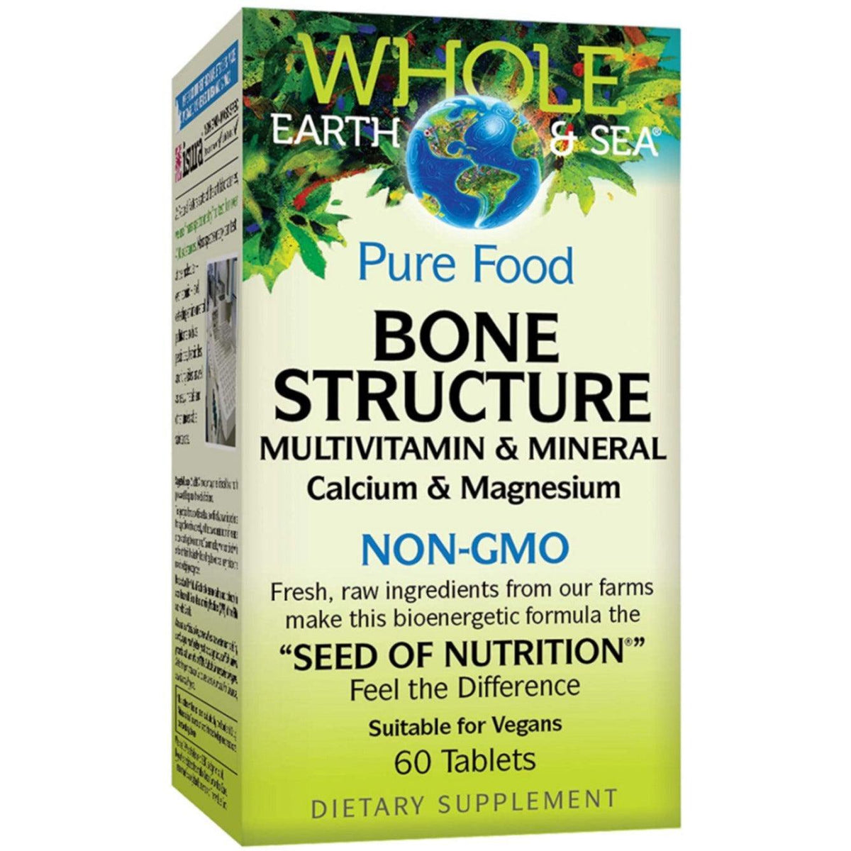 Whole Earth & Sea Pure Food Bone Structure 60 Tabs Supplements - Bone Health at Village Vitamin Store