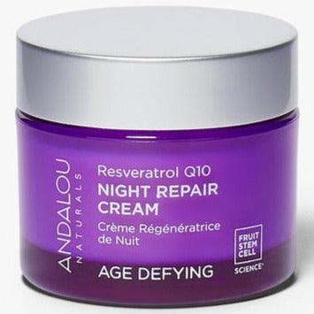 Andalou Naturals Resveratrol Q10 Night Repair Cream 50g Face Moisturizer at Village Vitamin Store