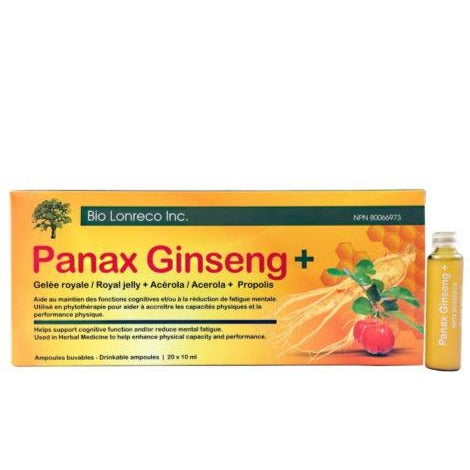 Bio Lonreco Panax Ginseng + Royal Jelly/Acerola/Propolis 20 x 10mL Ampoules Supplements at Village Vitamin Store
