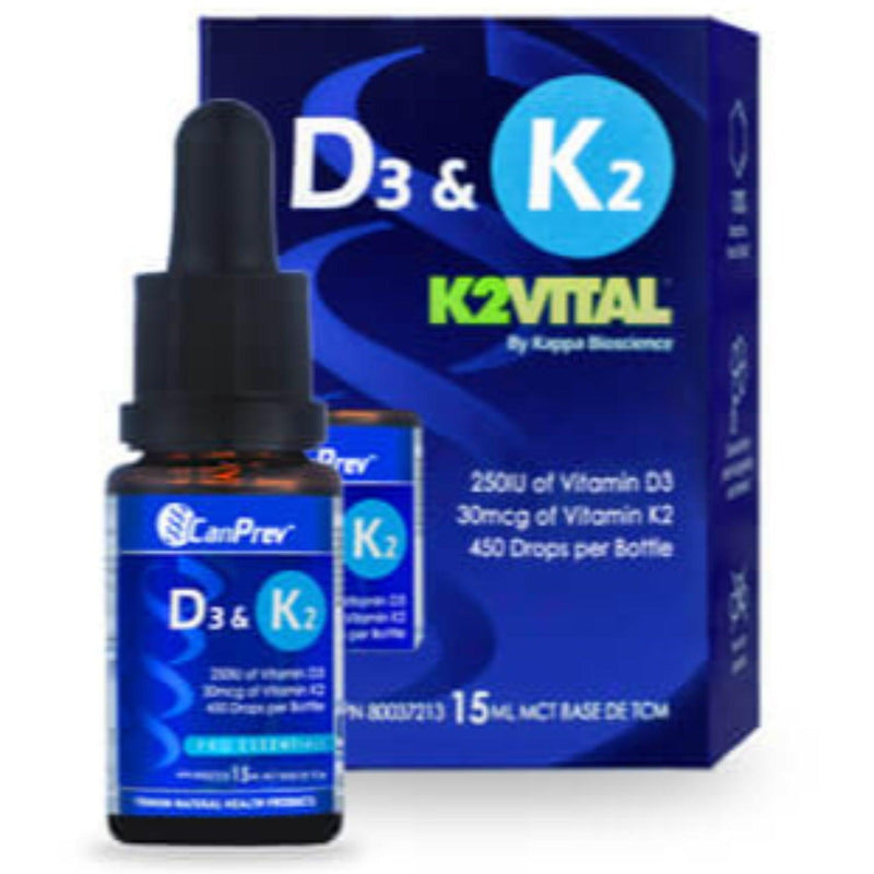 CanPrev D3 & K2 Drops MCT oil base 15ml Vitamins - Vitamin D at Village Vitamin Store