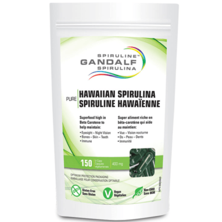 Flora Hawaiian Gandalf Spirulina 150 Veggie Caps Supplements - Greens at Village Vitamin Store