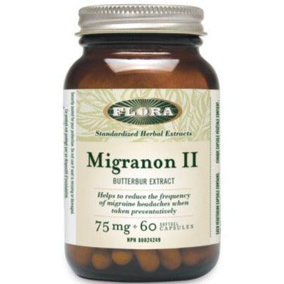 Flora Migranon II Butterbur Extract 75mg 60 Softgel Caps Supplements - Pain & Inflammation at Village Vitamin Store