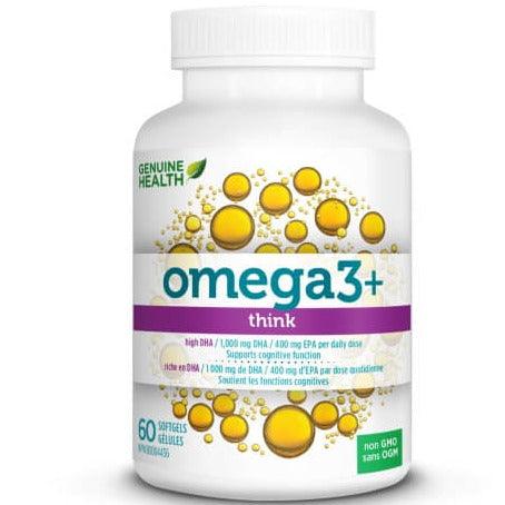 Genuine Health Omega3+ Think 60 Softgels Supplements - EFAs at Village Vitamin Store