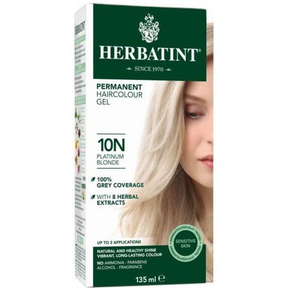 Herbatint Permanent Herbal HairColour Gel 10N Platinum Blonde 135mL Hair Colour at Village Vitamin Store