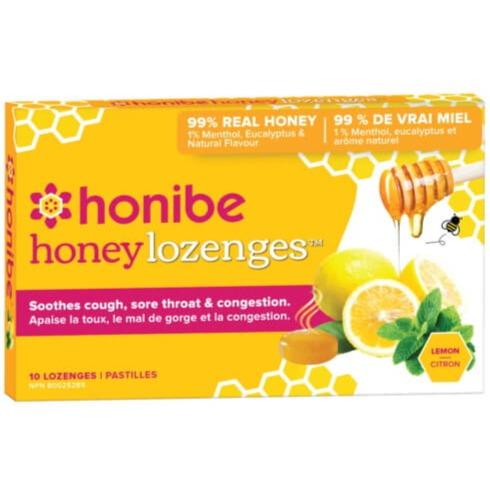 Honibe Honey Lozenges Lemon 10 Lozenges Cough, Cold & Flu at Village Vitamin Store
