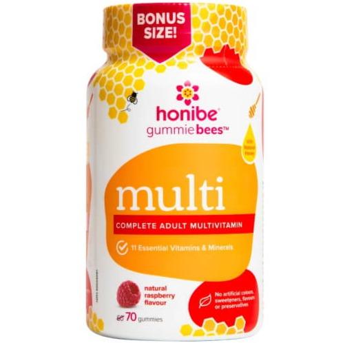 Honibe Complete Adult Multivitamin Natural Raspberry 70 Gummies-Village Vitamin Store