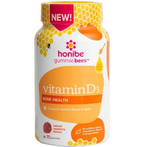Honibe Vitamin D3 1000IU Bone Health Natural Raspberry 70 Gummies Vitamins - Vitamin D at Village Vitamin Store