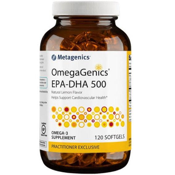 Metagenics Omegagenics EPA-DHA 500 Lemon 120 Softgels Supplements - EFAs at Village Vitamin Store