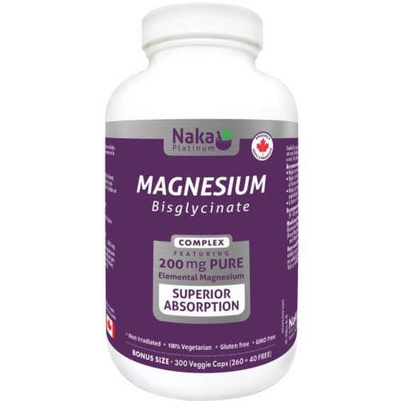 Naka Platinum Magnesium Bisglycinate 200mg 260 + 40 Free Veggie Caps Minerals - Magnesium at Village Vitamin Store