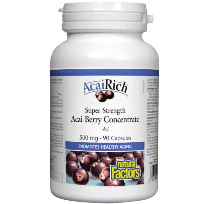 Natural Factors AcaiRich Super Strength Acai Berry Concentrate 500mg 90 Caps Supplements at Village Vitamin Store