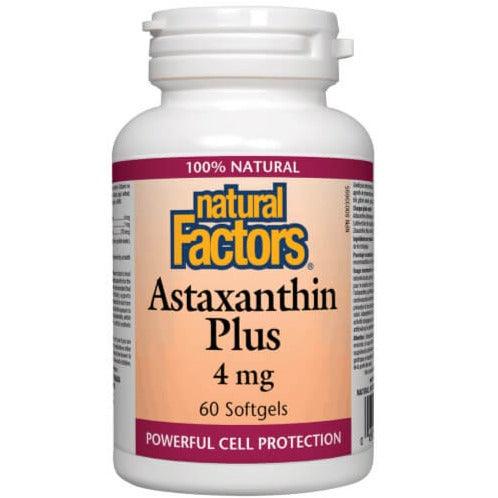 Natural Factors Astaxanthin Plus 4mg 60 Softgels Supplements at Village Vitamin Store