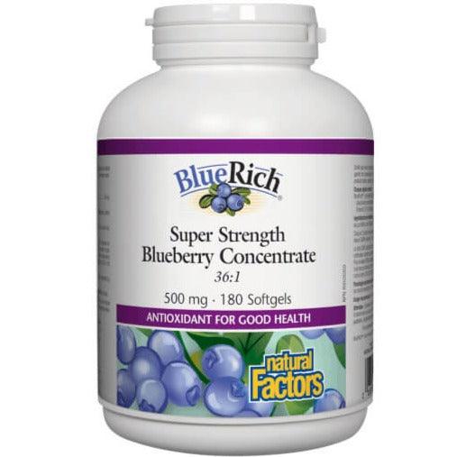 Natural Factors BlueRich 500mg 180 Softgels Supplements at Village Vitamin Store