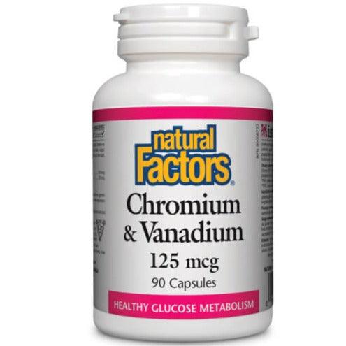 Natural Factors Chromium & Vanadium 125mcg 90 Capsules Minerals at Village Vitamin Store
