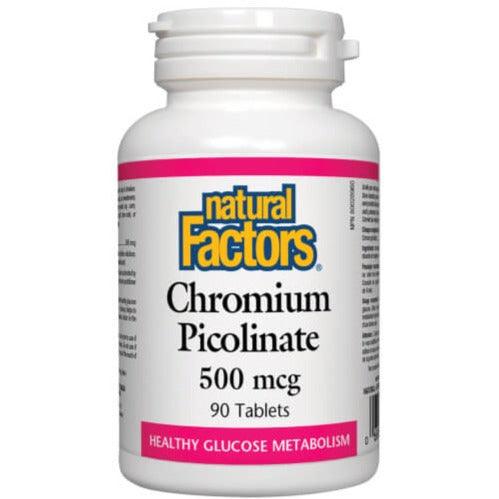Natural Factors Chromium Picolinate 500mcg 90 Tablets-Village Vitamin Store
