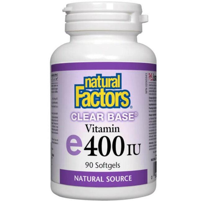 Natural Factors Clear Base Vitamin E 400IU Clear Base 90 Softgels Vitamins - Vitamin E at Village Vitamin Store