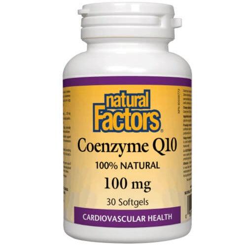 Natural Factors Coenzyme Q10 100mg 30 Softgels Supplements - Cardiovascular Health at Village Vitamin Store