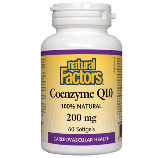 Natural Factors Coenzyme Q10 200mg 60 Softgels Supplements - Cardiovascular Health at Village Vitamin Store