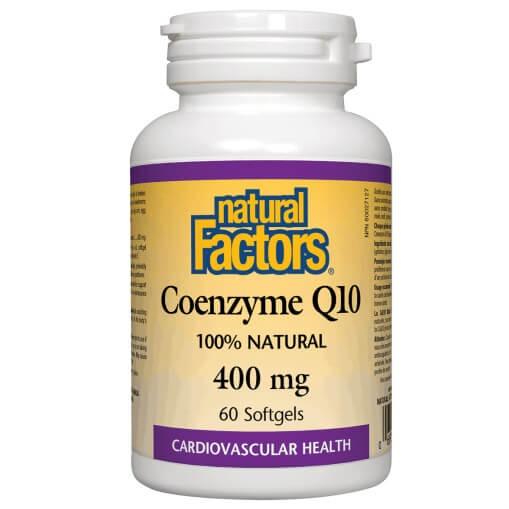 Natural Factors Coenzyme Q10 400 mg 60 Softgels Supplements - Cardiovascular Health at Village Vitamin Store
