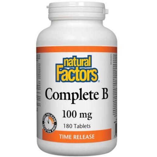 Natural Factors Complete B Time Release 100mg 180 Tabs Vitamins - Vitamin B at Village Vitamin Store