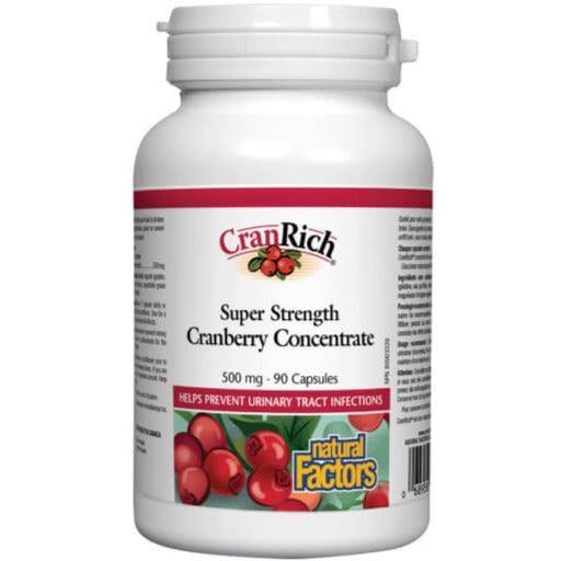 Natural Factors Cranrich Super Strength Cranberry Concentrate 500mg 90 Caps Supplements - Bladder & Kidney Health at Village Vitamin Store