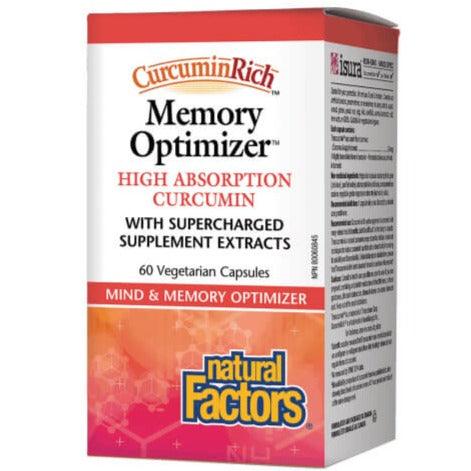 Natural Factors CurcuminRich Memory Optimizer 60 Veggie Caps Supplements - Cognitive Health at Village Vitamin Store