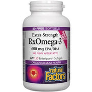 Natural Factors Rx Omega-3 Extra Strength 600mg 120+30 Softgels Supplements - EFAs at Village Vitamin Store