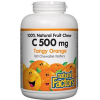 Natural Factors Natural Fruit Chew C 500mg Tangy Orange 180 Chewable Wafers Vitamins - Vitamin C at Village Vitamin Store