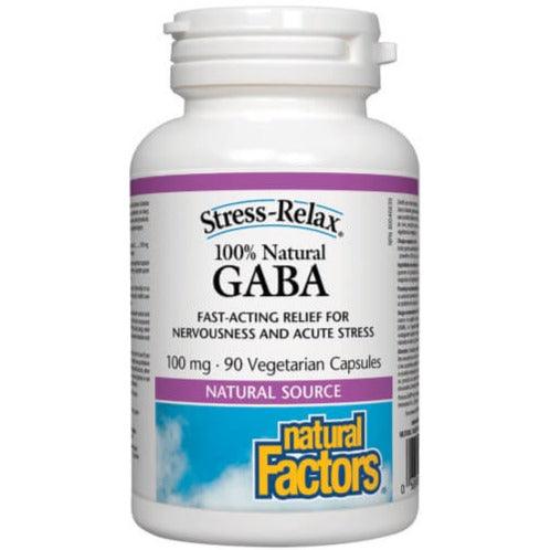 Natural Factors GABA 100mg 90 Veggie Caps Supplements - Stress at Village Vitamin Store