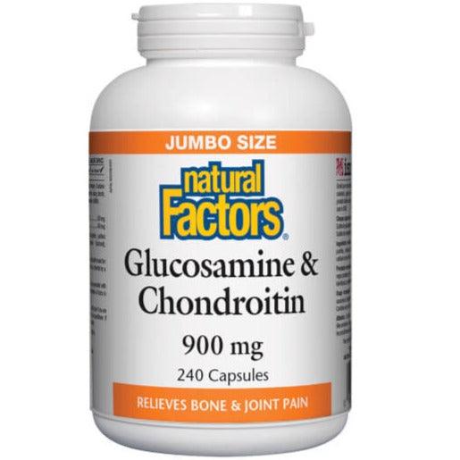 Natural Factors Glucosamine & Chondroitin Sulfate 900mg 240 capsules Supplements - Joint Care at Village Vitamin Store