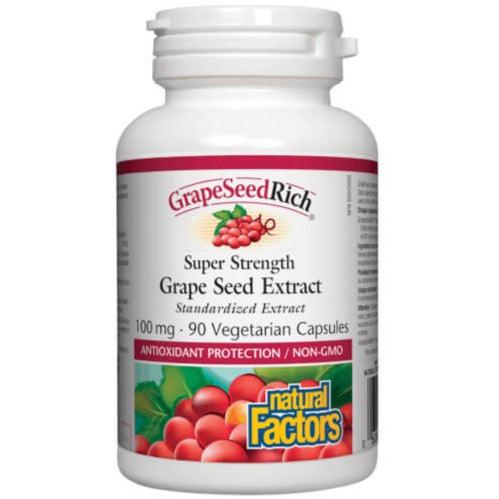 Natural Factors GrapeSeedRich Grape Seed Extract 100mg 90 Veggie Caps Supplements at Village Vitamin Store