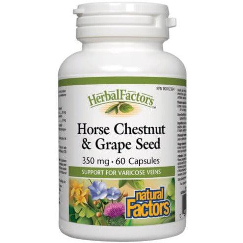 Natural Factors Horse Chestnut & Grape Seed 350mg 60 Caps Supplements at Village Vitamin Store