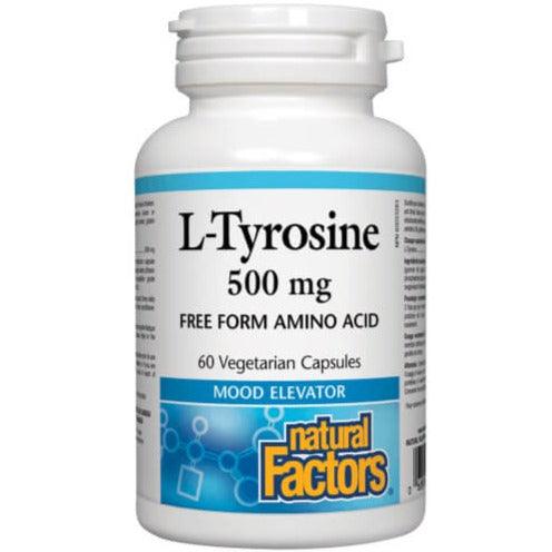 Natural Factors L-Tyrosine 500mg 60 Veggie Caps Supplements - Amino Acids at Village Vitamin Store