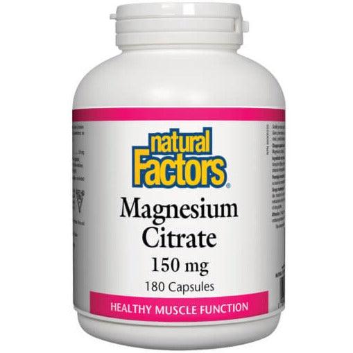 Natural Factors Magnesium Citrate 150mg 180 Caps Minerals - Magnesium at Village Vitamin Store