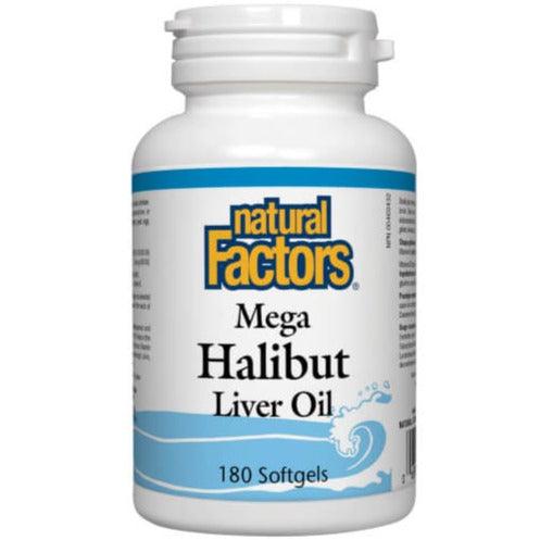 Natural Factors Mega Halibut Liver Oil 180 Softgels Supplements at Village Vitamin Store