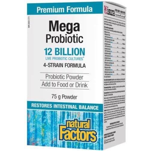 Natural Factors Mega Probiotic Powder 12 Billion 75g Supplements - Probiotics at Village Vitamin Store