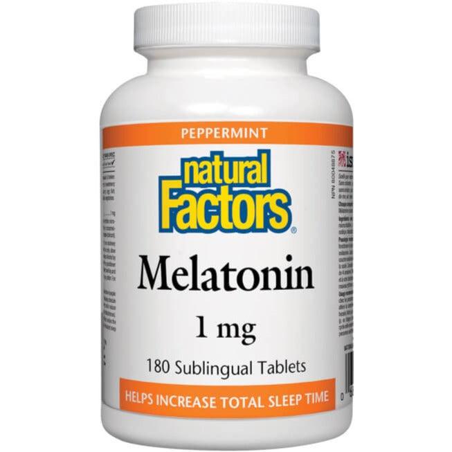 Natural Factors Melatonin 1mg 180 Sublingual Tabs Supplements - Sleep at Village Vitamin Store