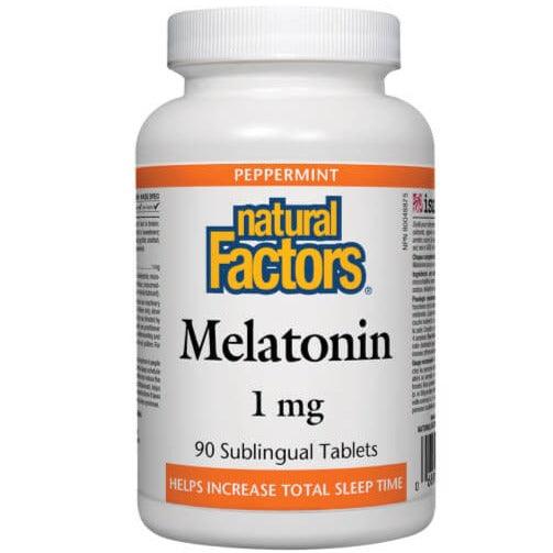 Natural Factors Melatonin 1mg 90 Sublingual Tabs Supplements - Sleep at Village Vitamin Store