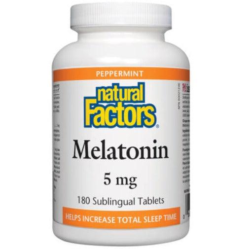 Natural Factors Melatonin 5mg 180 Sublingual Tabs Supplements - Sleep at Village Vitamin Store