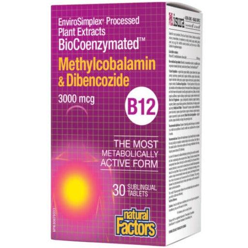 Natural Factors Methylcobalamin and Dibencozide 3000mcg 30 Sublingual Tabs Vitamins - Vitamin B at Village Vitamin Store