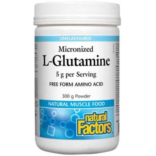 Natural Factors Micronized L-Glutamine Unflavoured 300g Supplements - Amino Acids at Village Vitamin Store