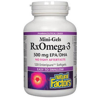 Natural Factors Mini-Gels Rx Omega-3 Mini-Gels 500mg EPA/DHA 120 Softgels Supplements - EFAs at Village Vitamin Store