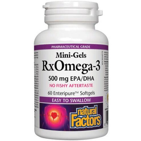 Natural Factors Rx Omega-3 Mini Gels 500mg 60 Softgels Supplements - EFAs at Village Vitamin Store