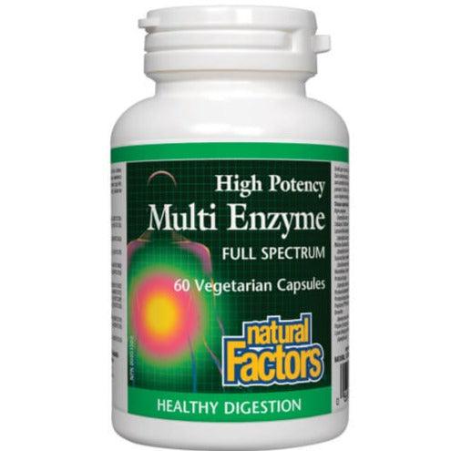 Natural Factors High Potency Multi Enzyme 60 Veggie Caps Supplements - Digestive Enzymes at Village Vitamin Store
