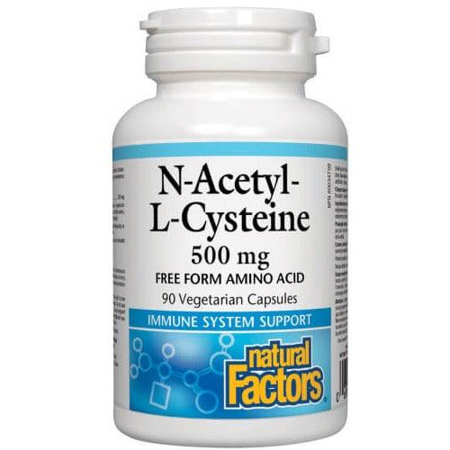 Natural Factors N-Acetyl-L-Cysteine 500mg 90 Veggie Caps Supplements - Amino Acids at Village Vitamin Store