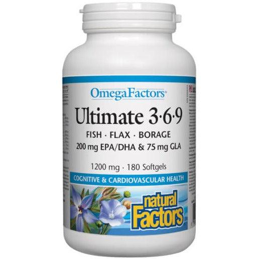 Natural Factors Omega Factors 3-6-9 180 Softgels Supplements - EFAs at Village Vitamin Store