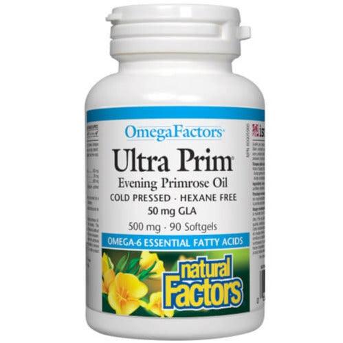 Natural Factors OmegaFactors Ultra Prim Evening Primrose Oil 500mg 90 Softgels-Village Vitamin Store