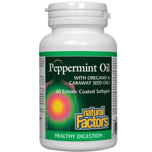Natural Factors Peppermint Oil 60 Softgels Supplements - Digestive Health at Village Vitamin Store