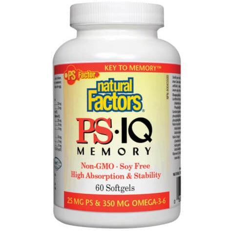Natural Factors PS IQ Memory 60 Softgels Supplements - Cognitive Health at Village Vitamin Store