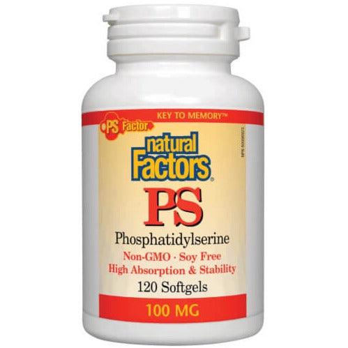 Natural Factors PS (Phosphatidylserine) 100mg - 120 Softgels Supplements - Cognitive Health at Village Vitamin Store